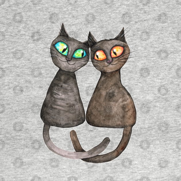 Two cute loving cats by Bwiselizzy